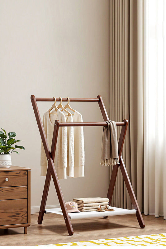 Solid Wood Clothes Rack
