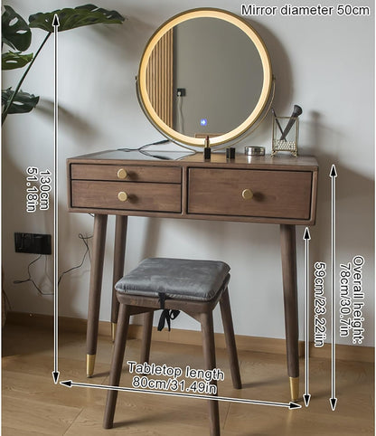 Dressing Table with Stool and LED Touch screen Light