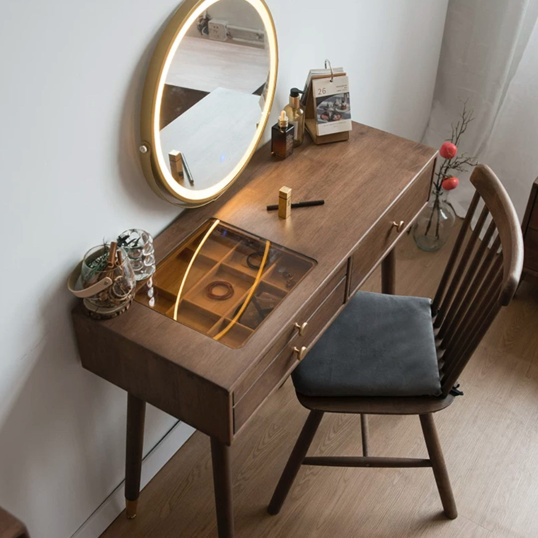 Dressing Table with Stool and LED Touch screen Light