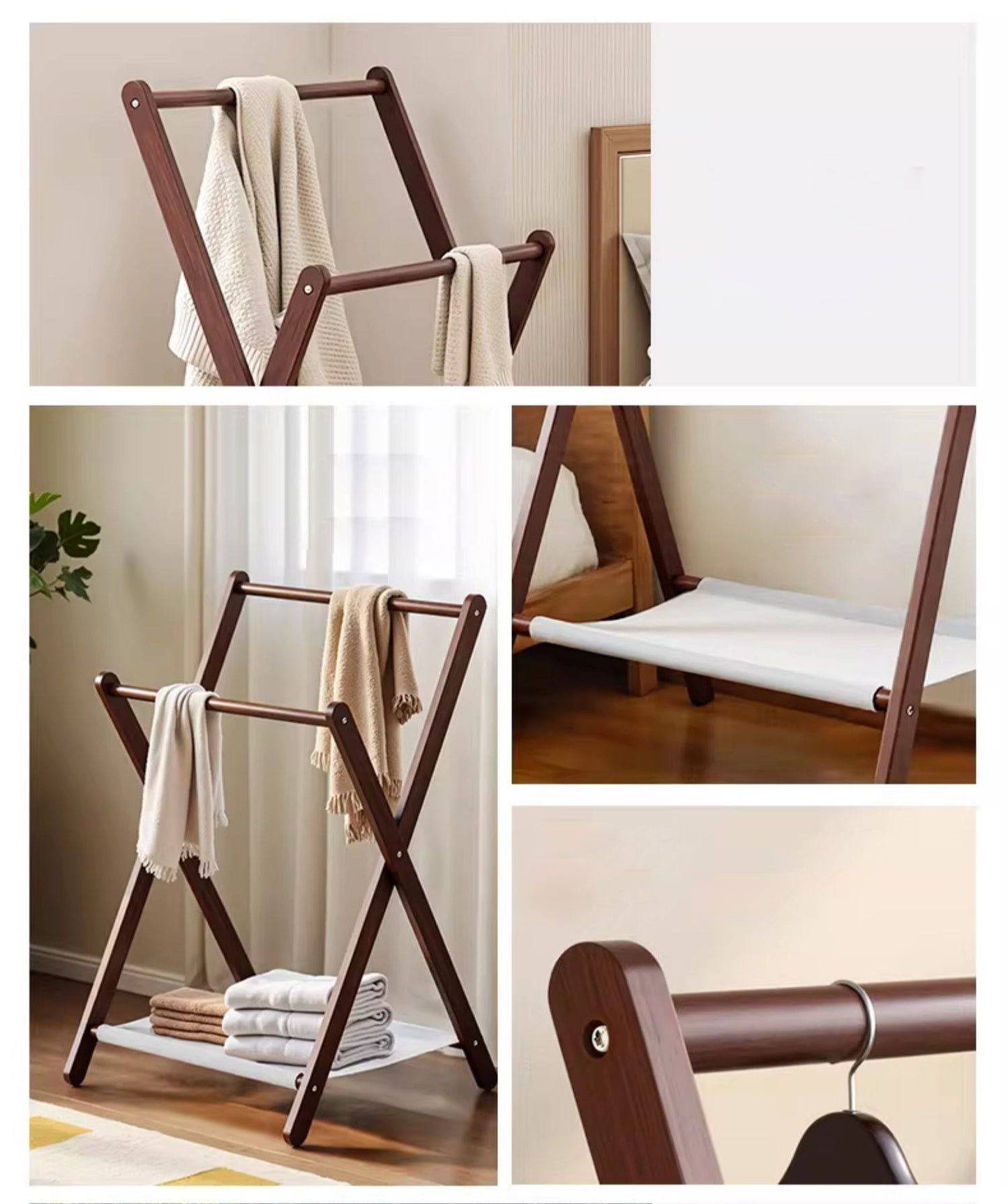 Solid Wood Clothes Rack